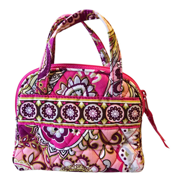 Vera Bradley Mini Cosmetic Case/Small Accessory Pouch Quilted Floral Paisley - Picture 1 of 9